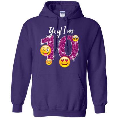 Funny Emoji Birthday 10th Birthday T-shirt Purple