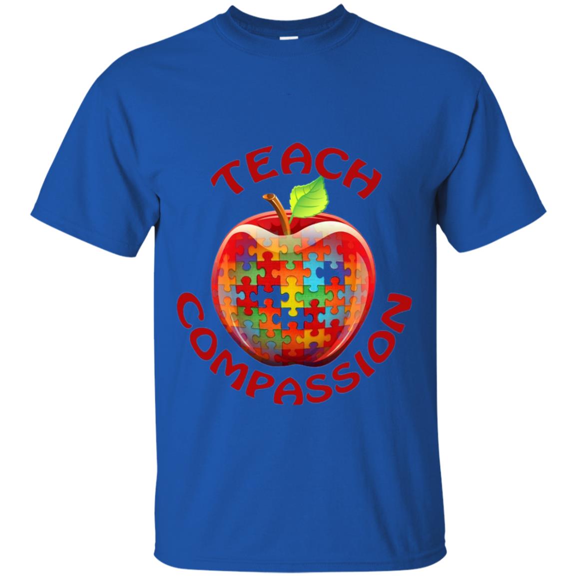 Teach Compassion Autism Awareness T-shirt Royal
