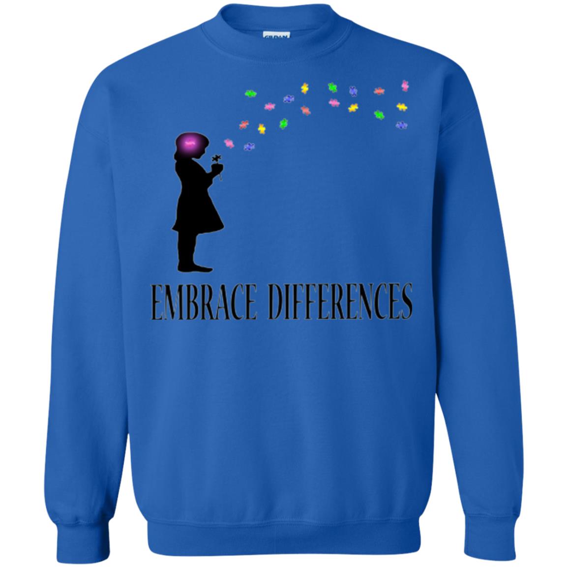 Embrace Differences Shirt Proud Autism Awareness T-shirt Royal