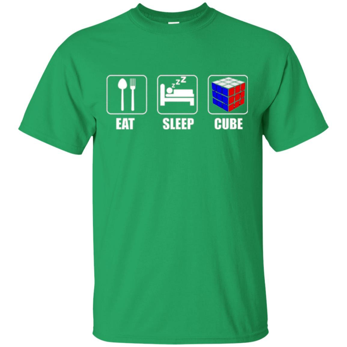 Rubik Lover T-shirt Eat Sleep Cube T-shirt Irish Green