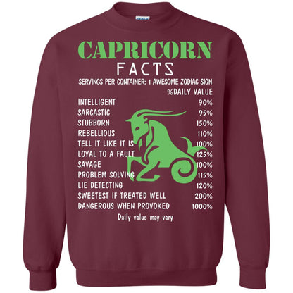 Capricorn Facts 1 Awesome Zodiac Sign Gift Shirt For Capricorn Horoscope Maroon