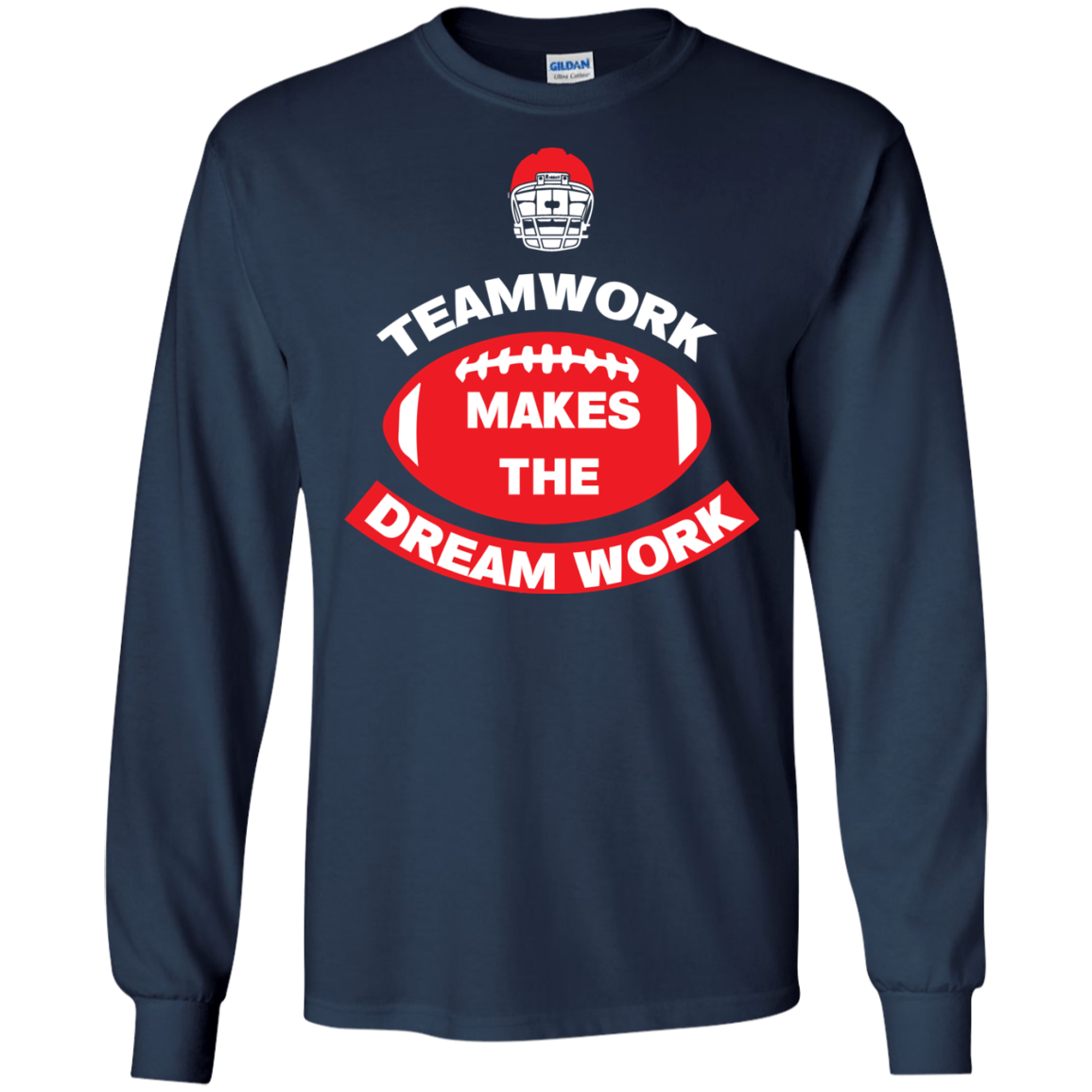 Football T-shirt TeamWork Makes The Dreamwork Navy