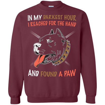 In My Darkness Hour I Reached For The Hand And Found A Paw Shirt Maroon