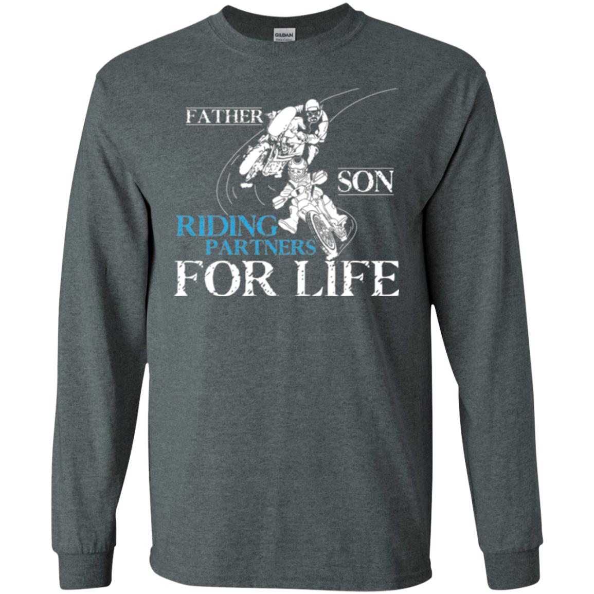 Motocross T-shirt Father Son Riding Partners For Life Dark Heather