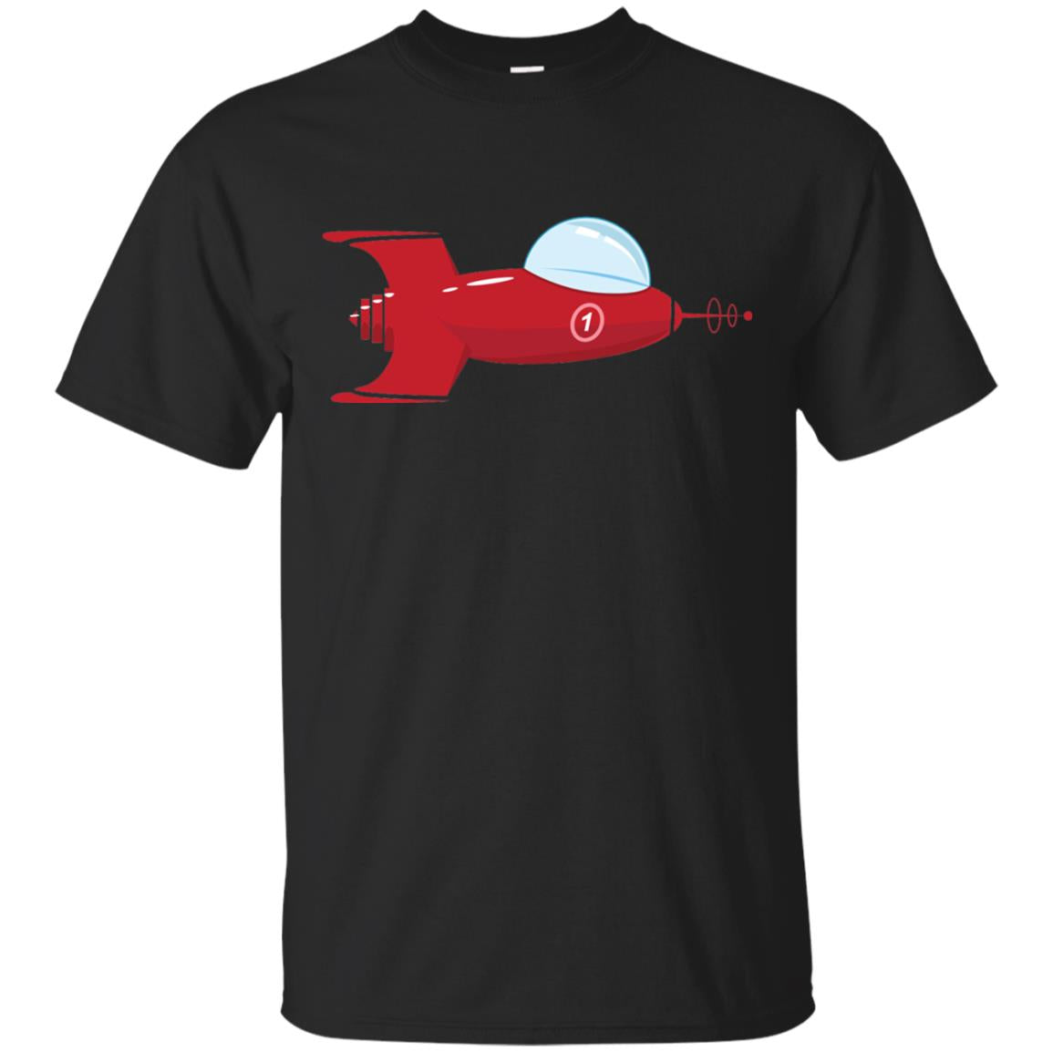 Vintage Spaceship Video Game Gamer T-shirt Black