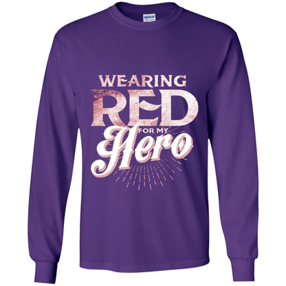 Wearing Red For My Hero Proud Us Army Shirt Purple