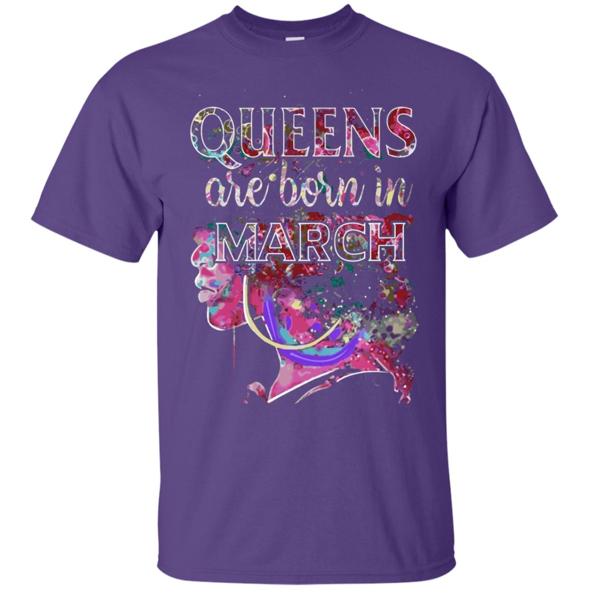 Birthday T-shirt Queens Are Born In March Purple