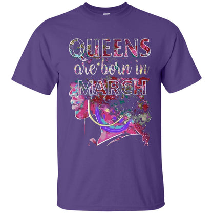 Birthday T-shirt Queens Are Born In March Purple