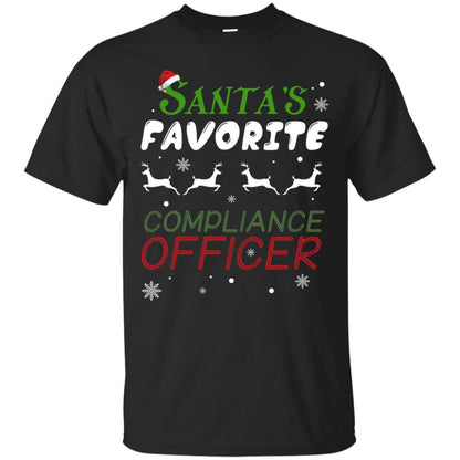Santa's Favorite Compliance Officer X-mas Shirt Black