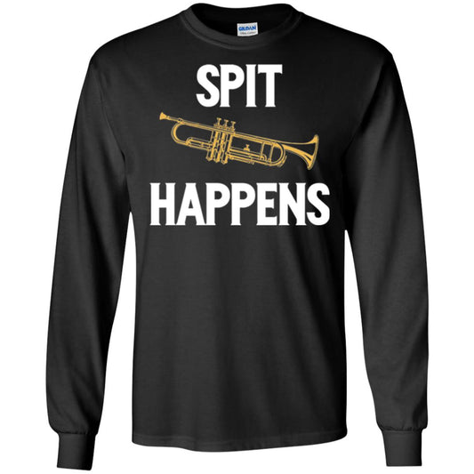 Trumpet Players T-shirt Spit Happens Black