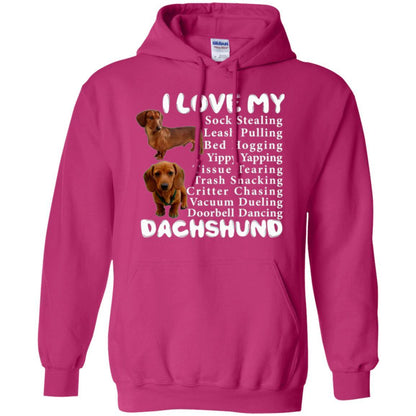 Dachshund T-shirt Sock Stealing Bed Hogging Heliconia