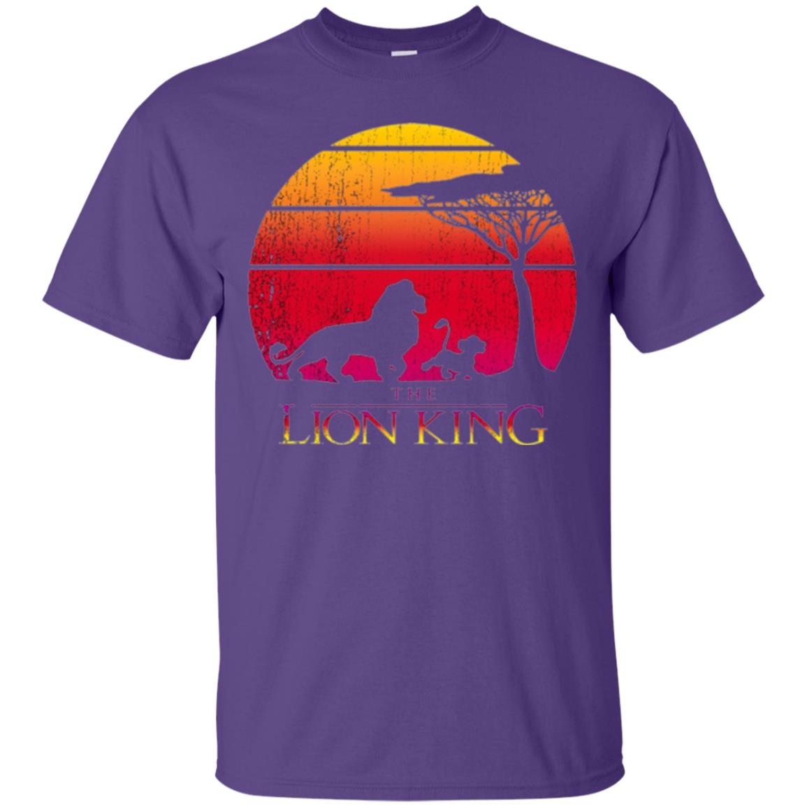 Cartoon T-shirt Lion King Vintage Sunset Purple