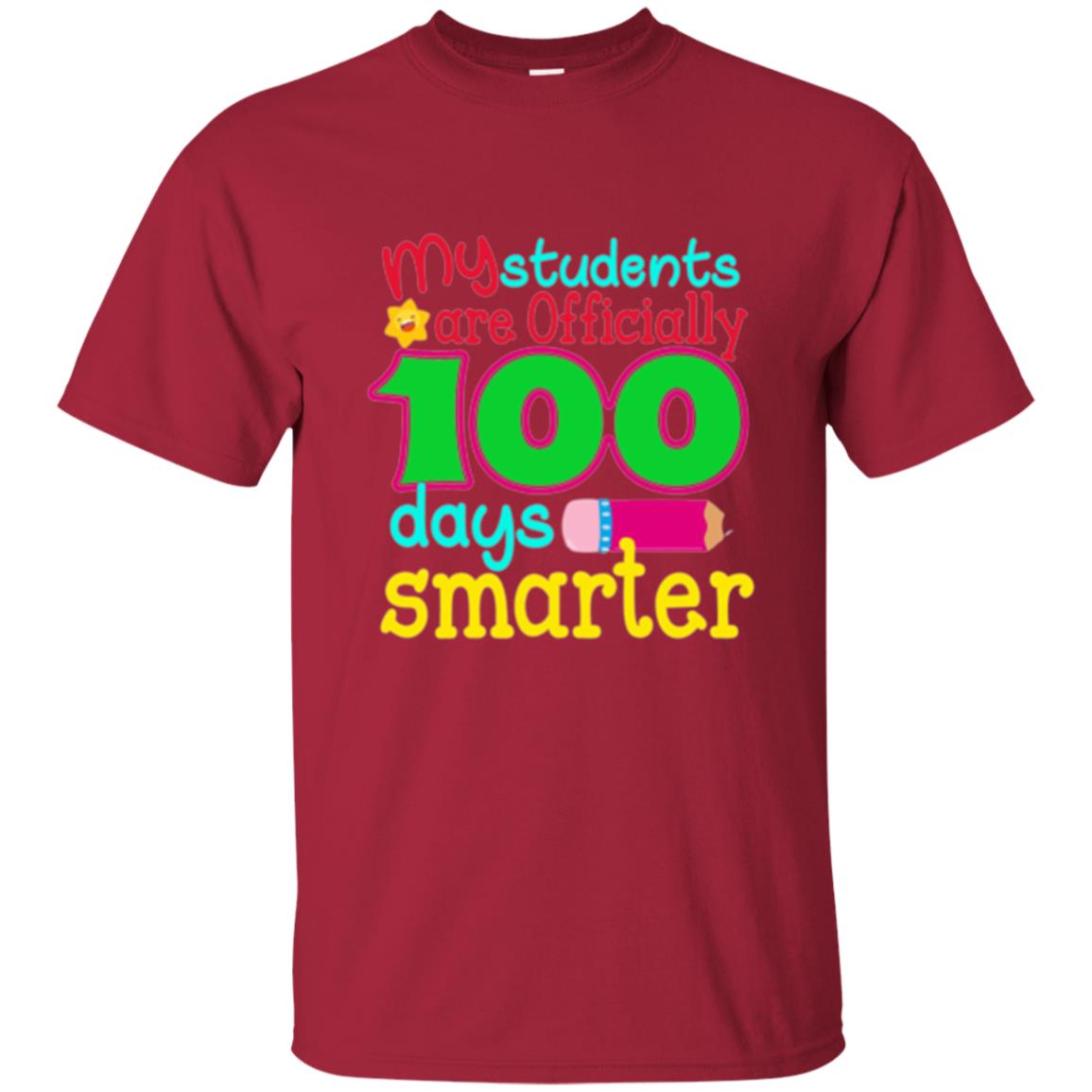 Teacher T-shirt My Students Are Officially 100 Days Smarter Cardinal
