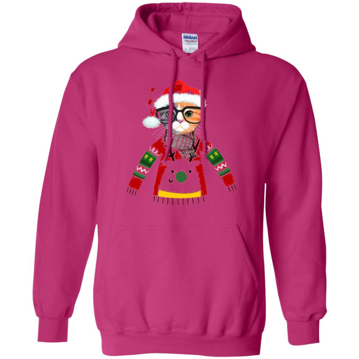 Christmas T-shirt Cat Lover Meowy Christmas T-shirt Heliconia