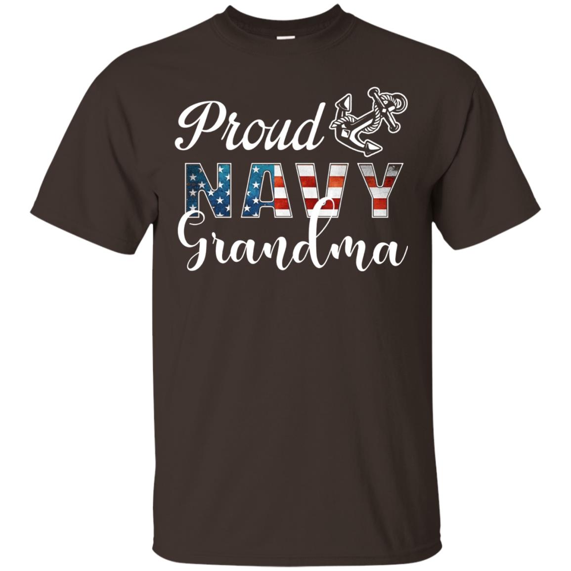 Proud Navy Grandma Military Mama Shirt Dark Chocolate