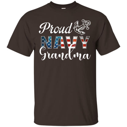 Proud Navy Grandma Military Mama Shirt Dark Chocolate