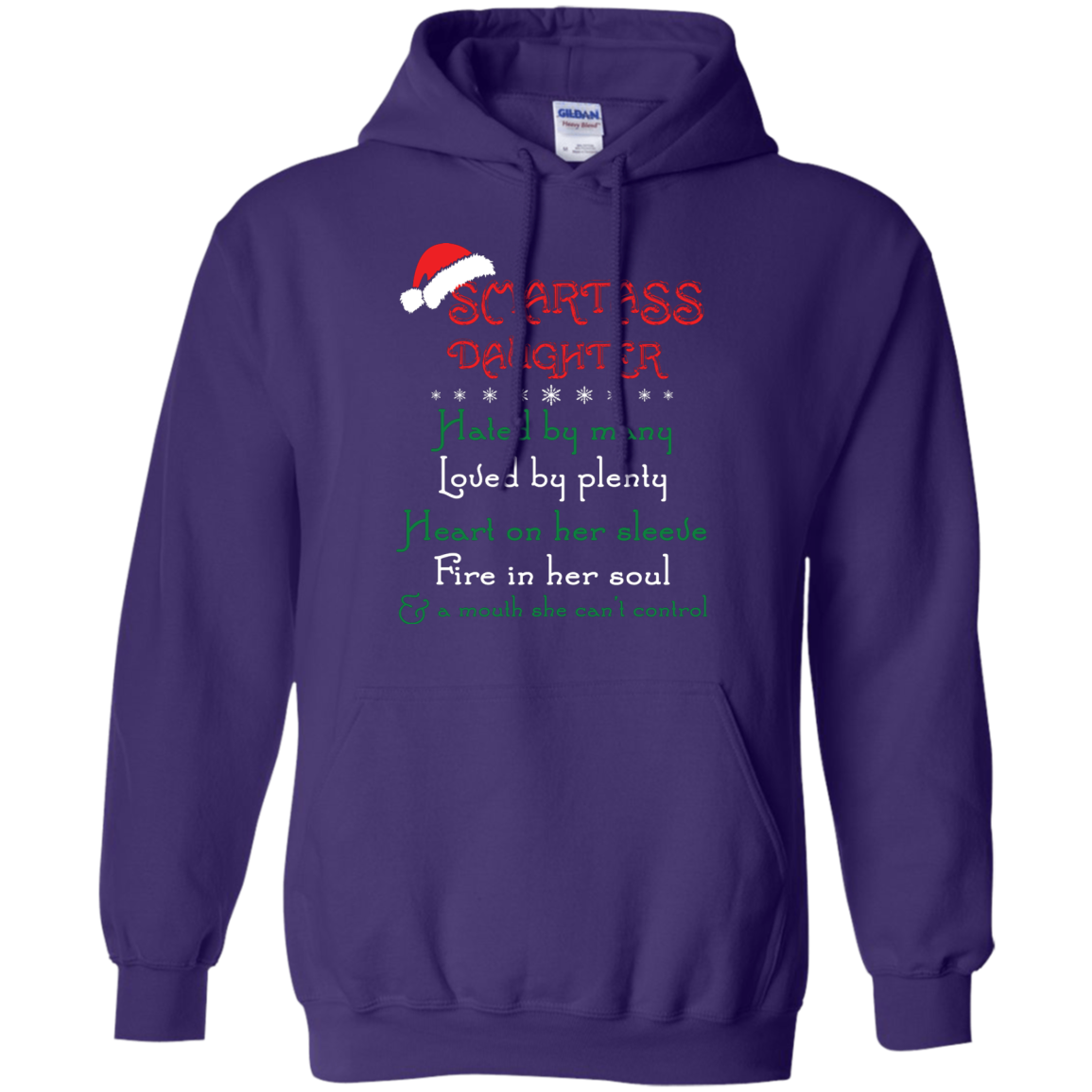 Christmas T-shirt Smartass Daughter Hated By Many Purple