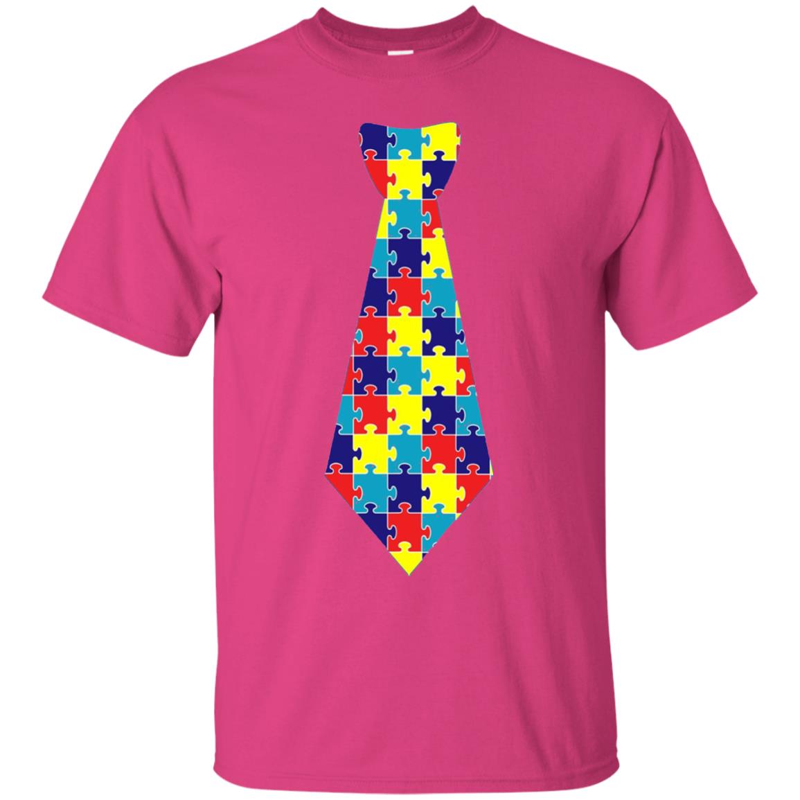 Autism Awareness T-shirt Puzzle Neck Tie 2018 Heliconia