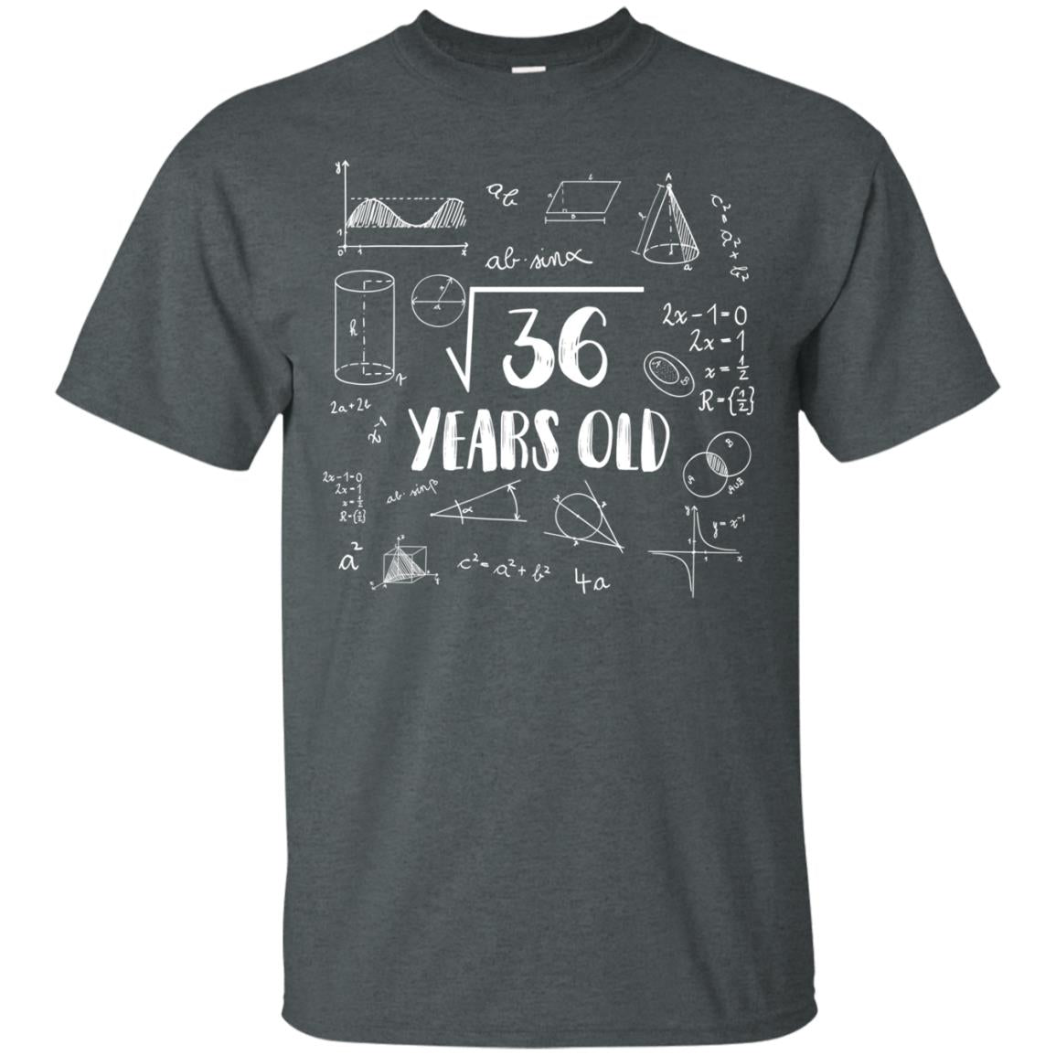 Square Root Of 36 6th Birthday 6 Years Old Math T-shirt Dark Heather