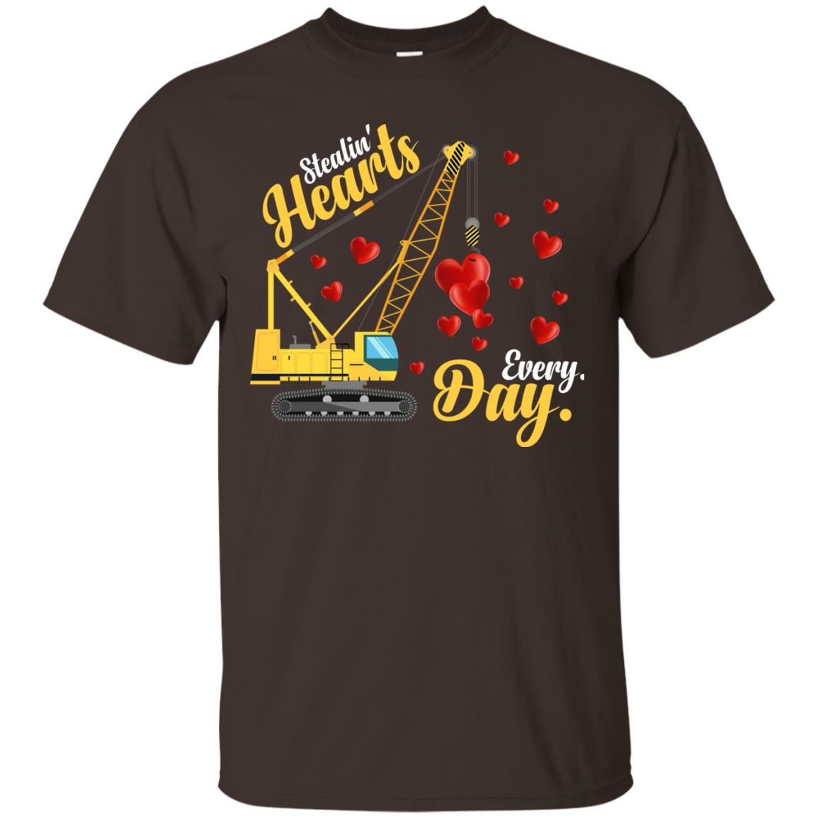 Valentines Day T-shirt Stealin' Hearts Every Day With Crane Dark Chocolate