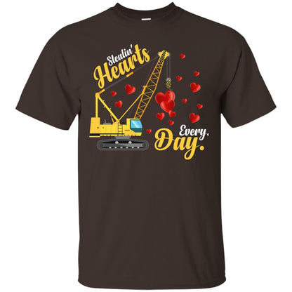 Valentines Day T-shirt Stealin' Hearts Every Day With Crane Dark Chocolate