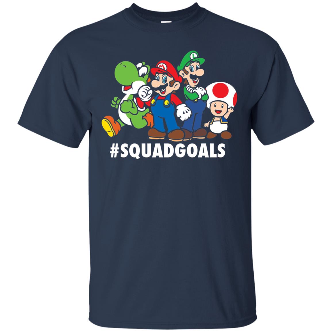Nintendo Super Mario Luigi #squadgoals Gamer T-shirt Navy
