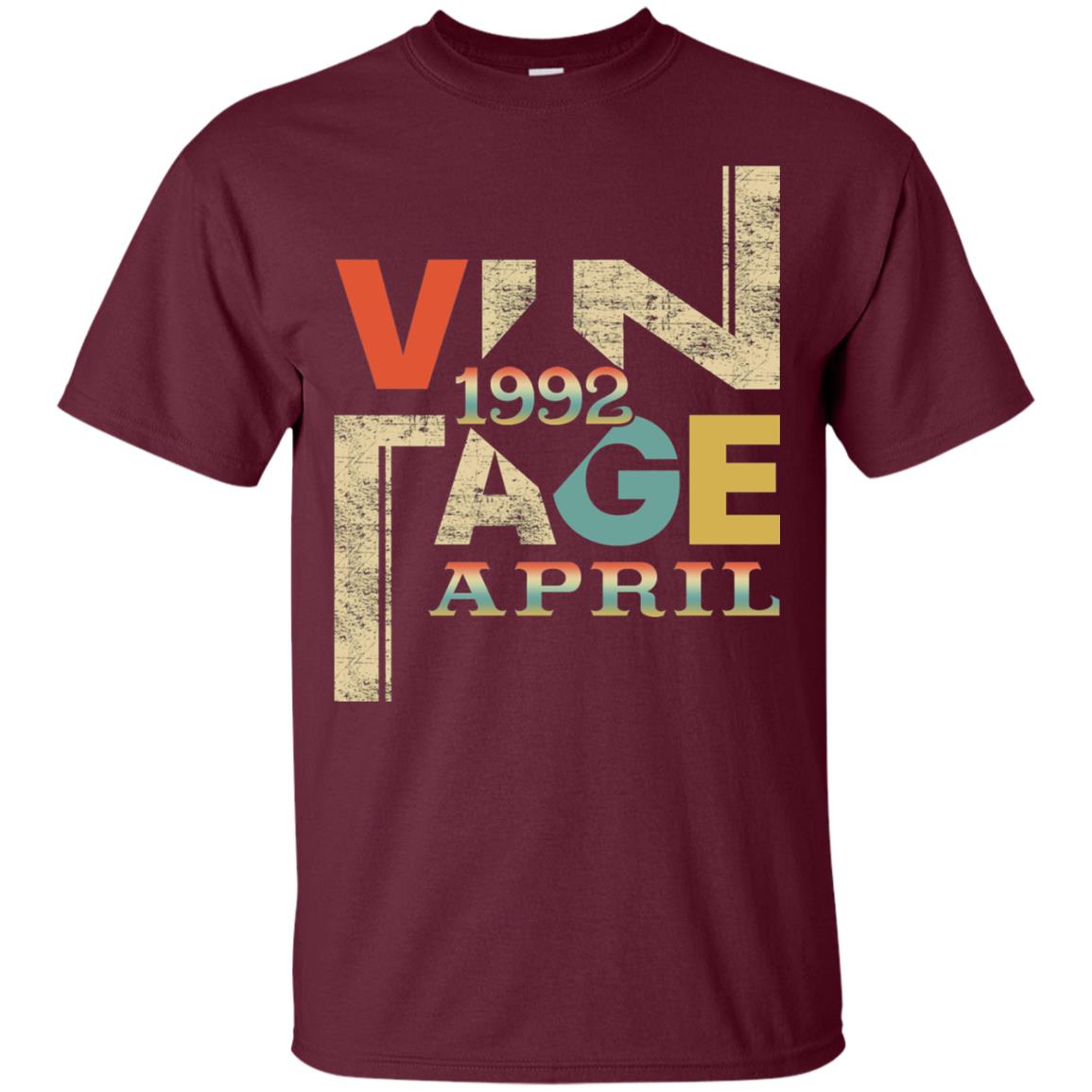 Vintage Retro Made In April 1992 26th Birthday 26 Yrs Maroon