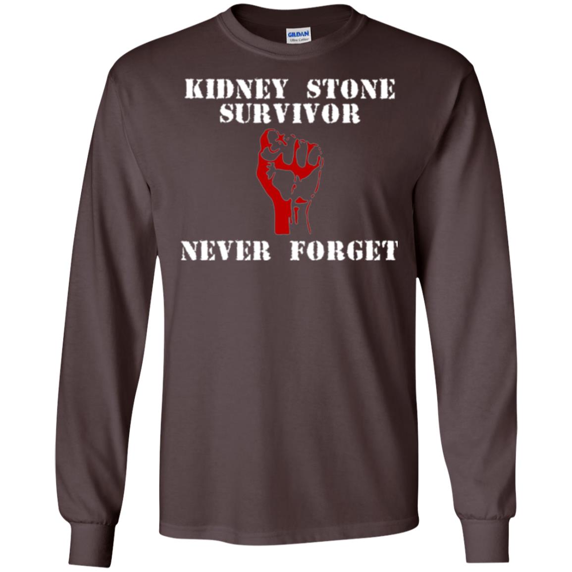 Kidney Stone Survivor Never Forget T-shirt Dark Chocolate
