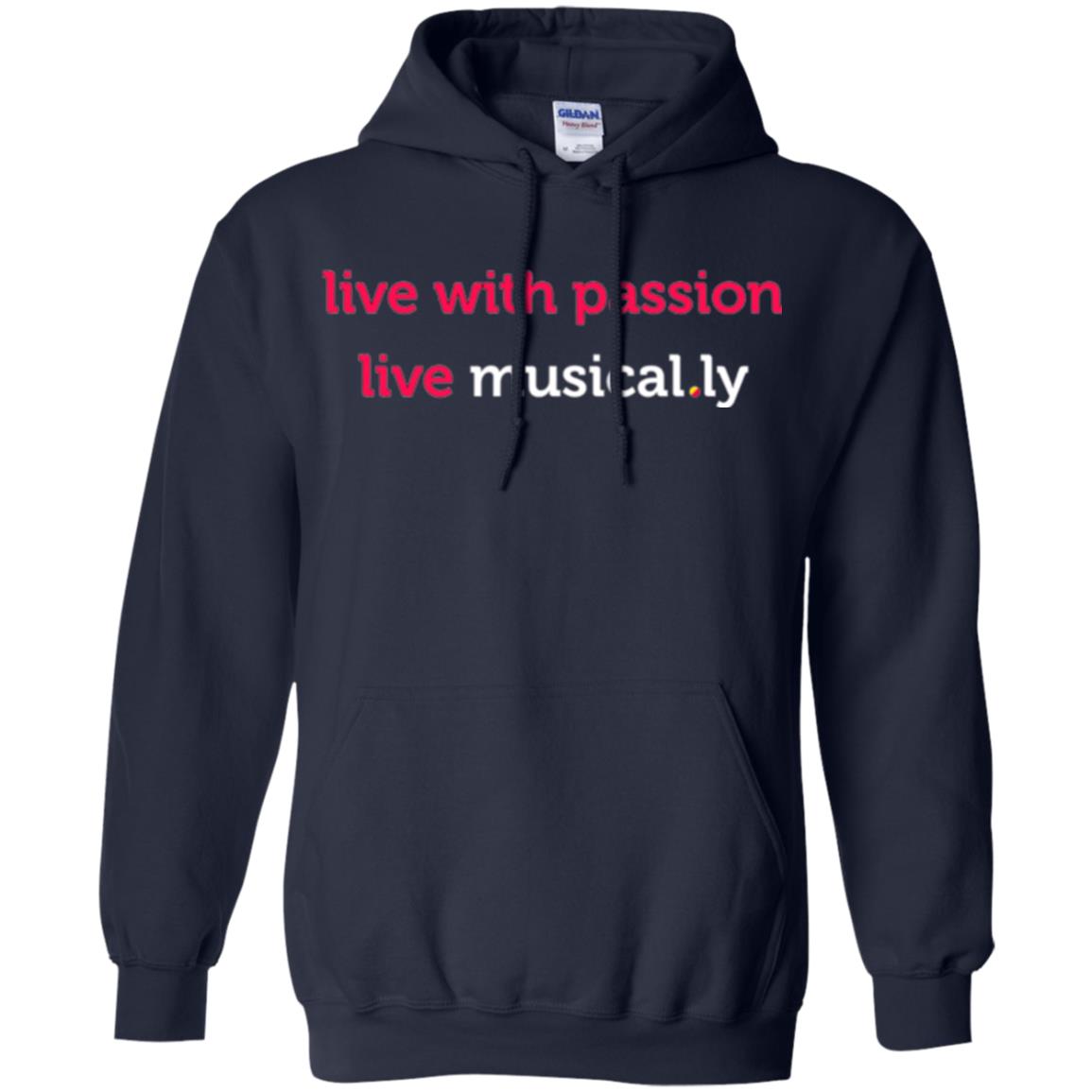 Music Lover T-shirt Live With Passion Live Musical.ly Navy