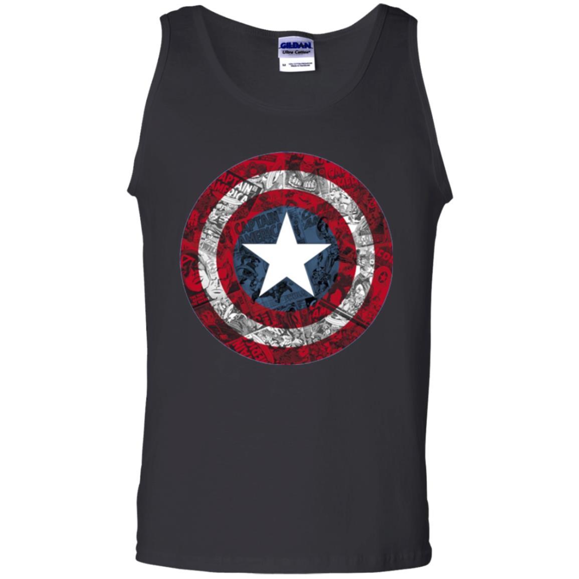 Film T-shirt Captain America Avengers Shield Comic Graphic Black