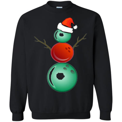 Funny Christmas Shirts Bowling Snowman Black