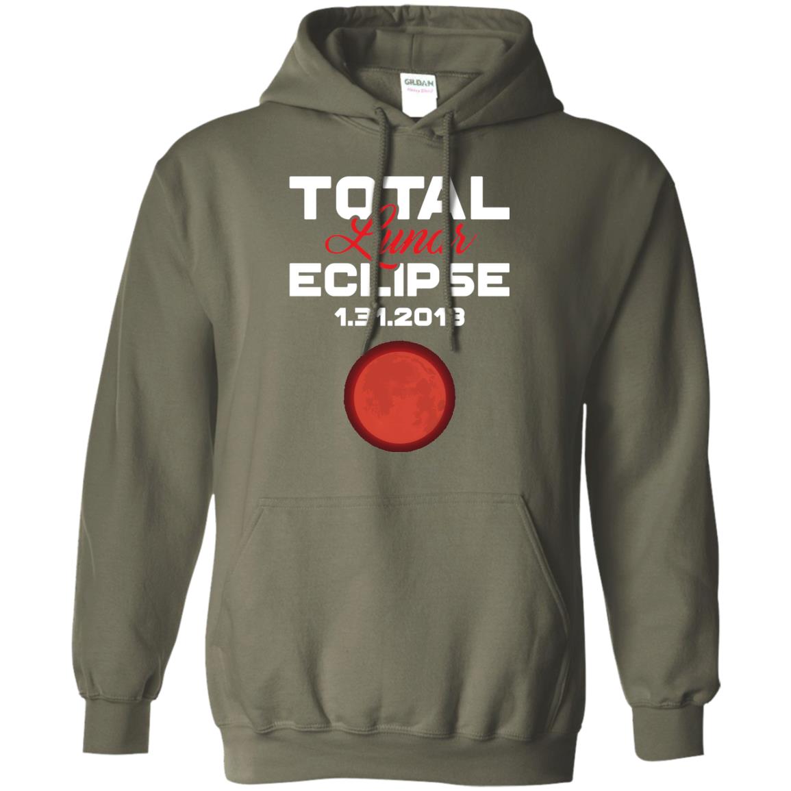 Eclipse January 31st 2018 Total Lunar Eclipse T-shirt Blood Moon Military Green