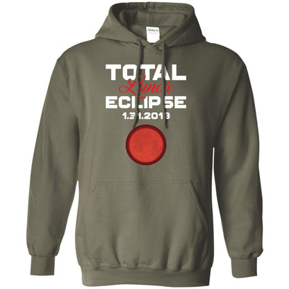 Eclipse January 31st 2018 Total Lunar Eclipse T-shirt Blood Moon Military Green