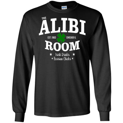 Wine Lovers T-shirt The Alibi Room Est.1963 Chicagoil Irish Drinks Russian Chick Black