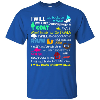I Will Read Books On A Boat Bookworm T-shirt Royal