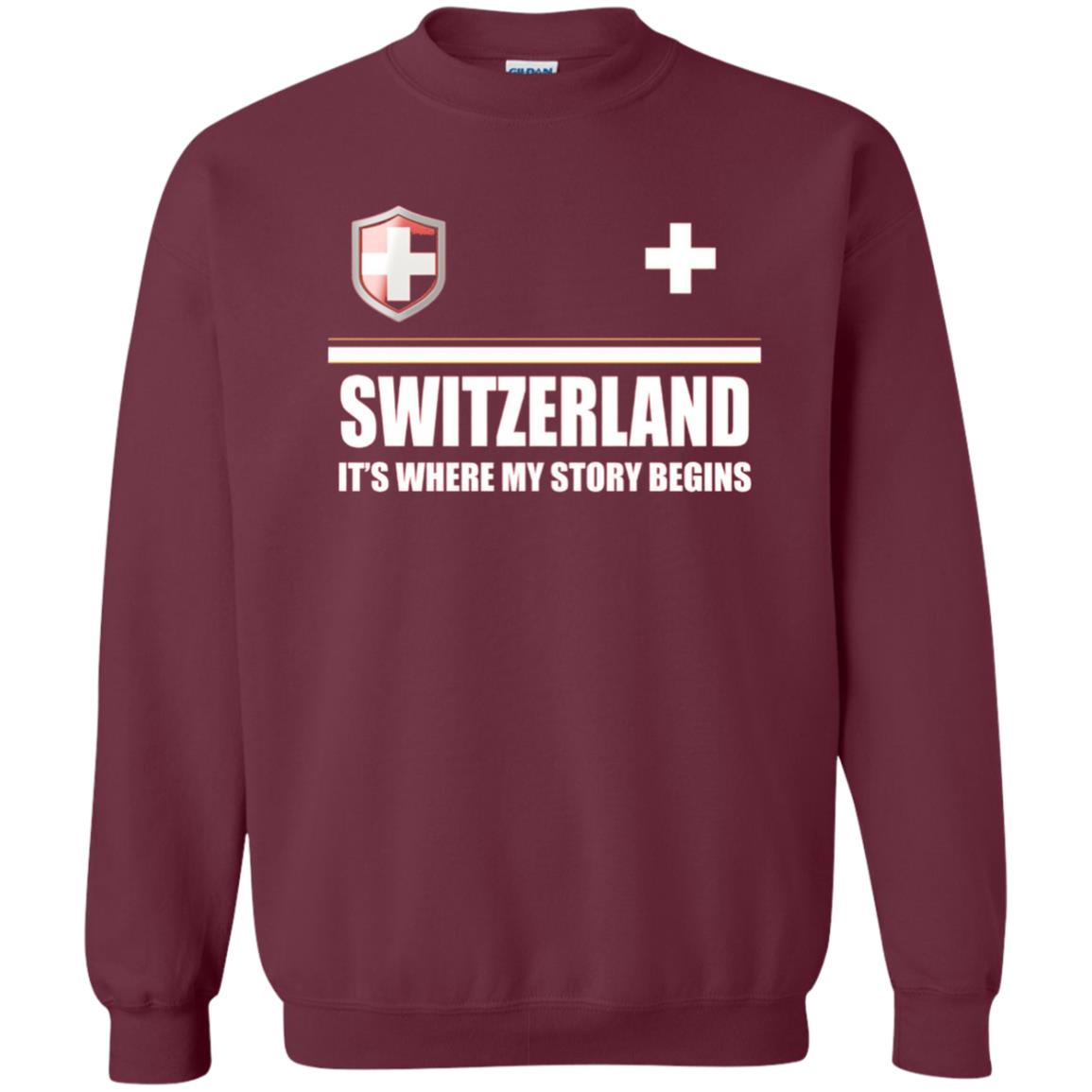 Switzerland Flag T-shirt Maroon