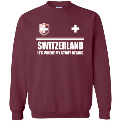 Switzerland Flag T-shirt Maroon
