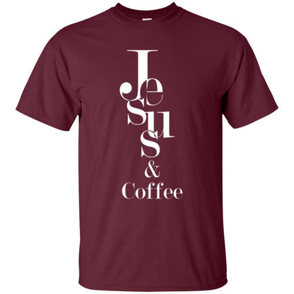 Merry Christas T-shirt Jesus And Coffee Maroon