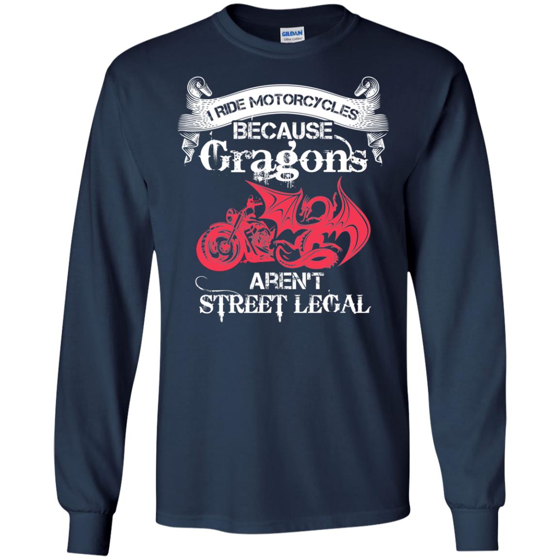 Motocross T-shirt Because Dragons Aren_t Street Legal Navy
