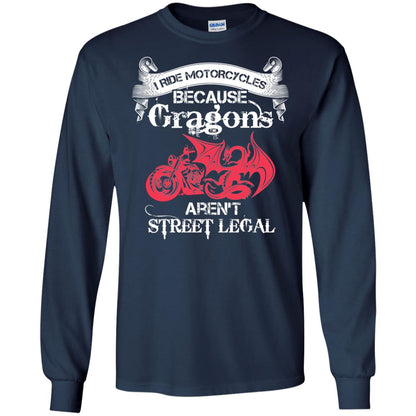 Motocross T-shirt Because Dragons Aren_t Street Legal Navy