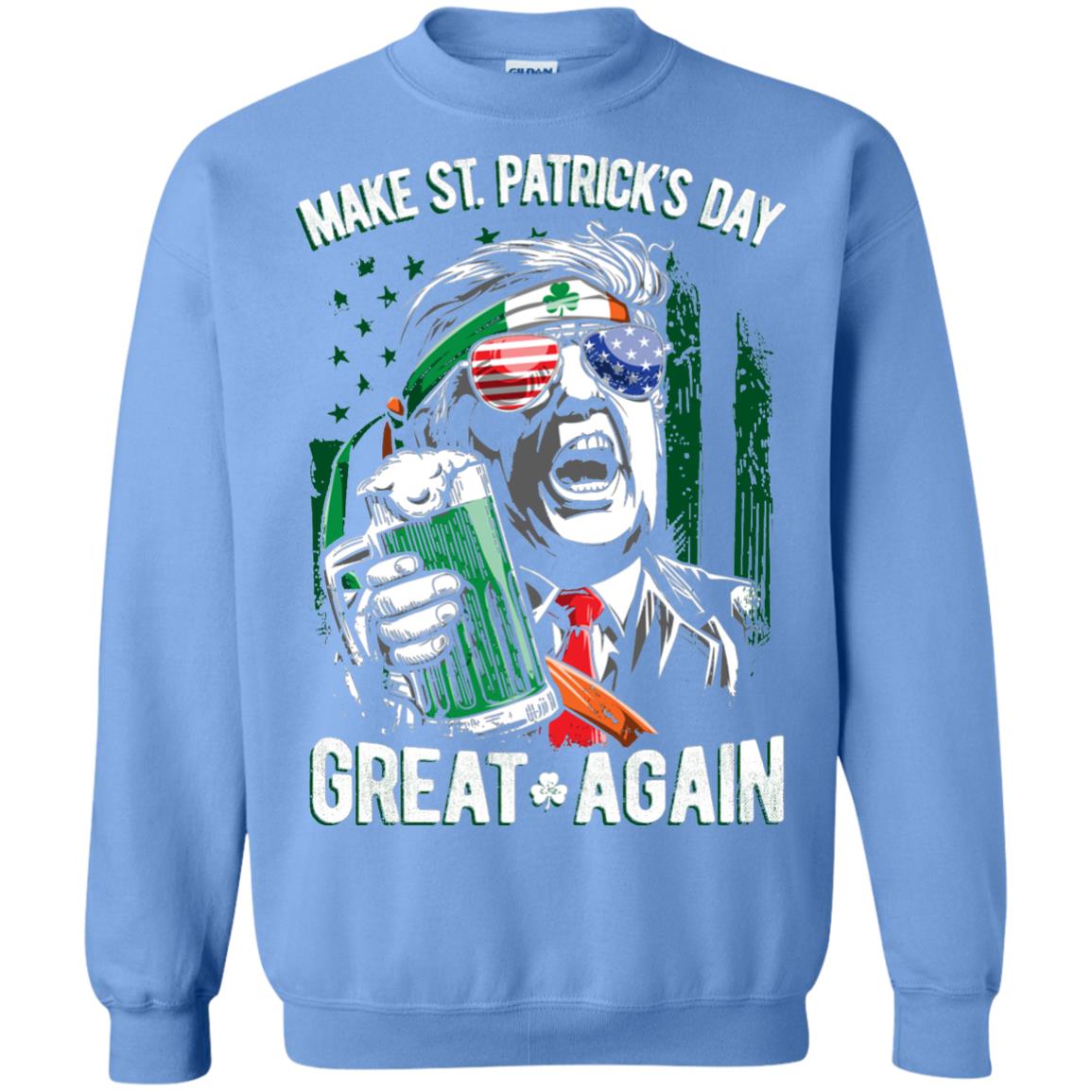 Make St Patricks Day Great Again Trump Leprechaun T-shirt Carolina Blue