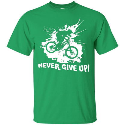 Biker T-shirt Never Give Up Irish Green