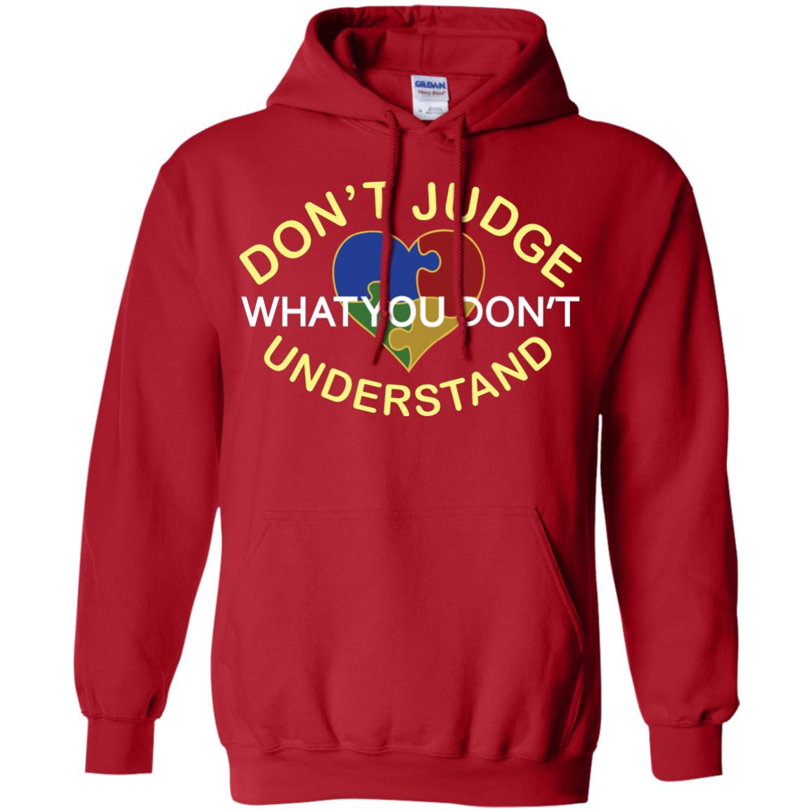 Don't Judge What You Don't Understand Autism Awearness Shirt Red