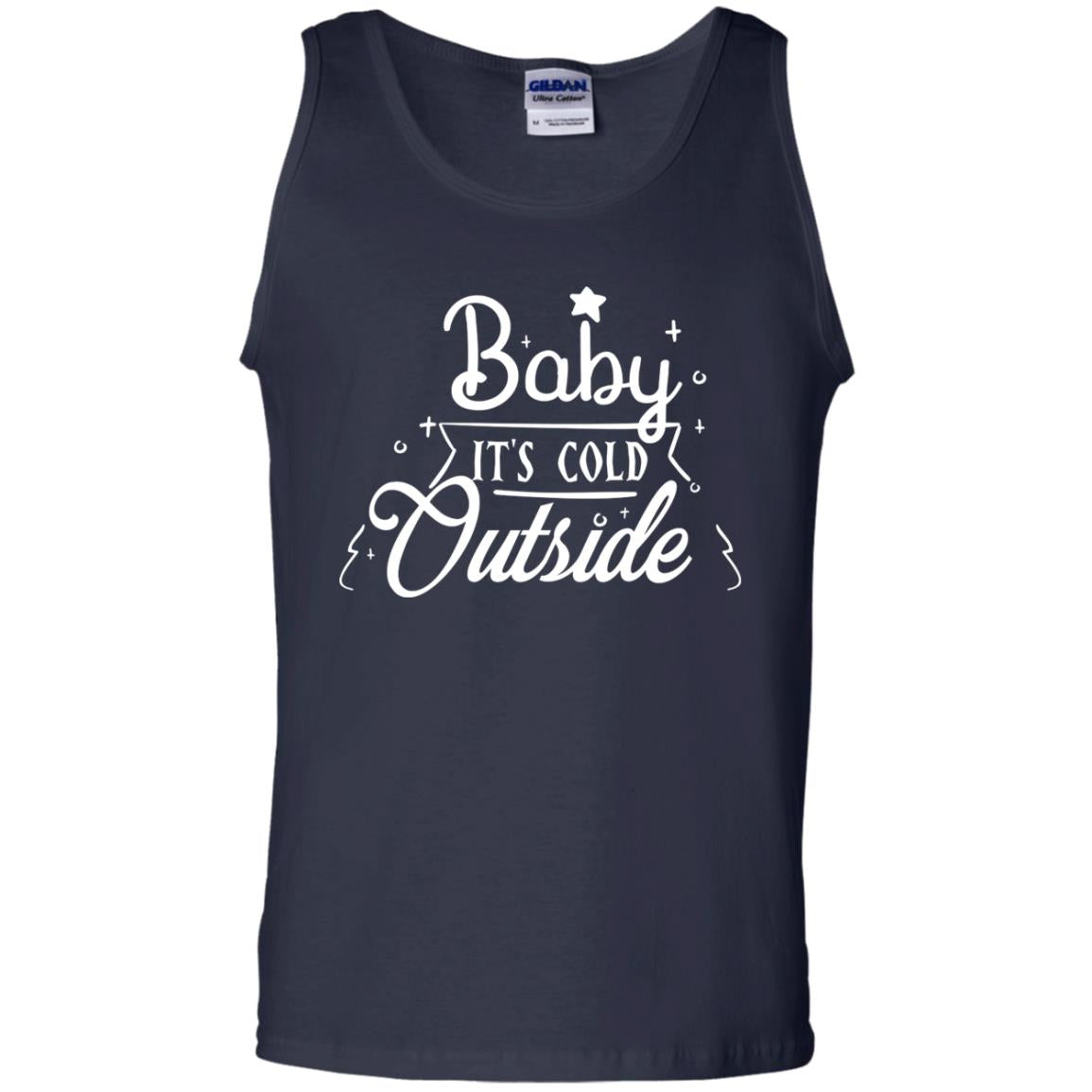 Baby It's Cold Outside X-mas Quote Gift Shirt Navy