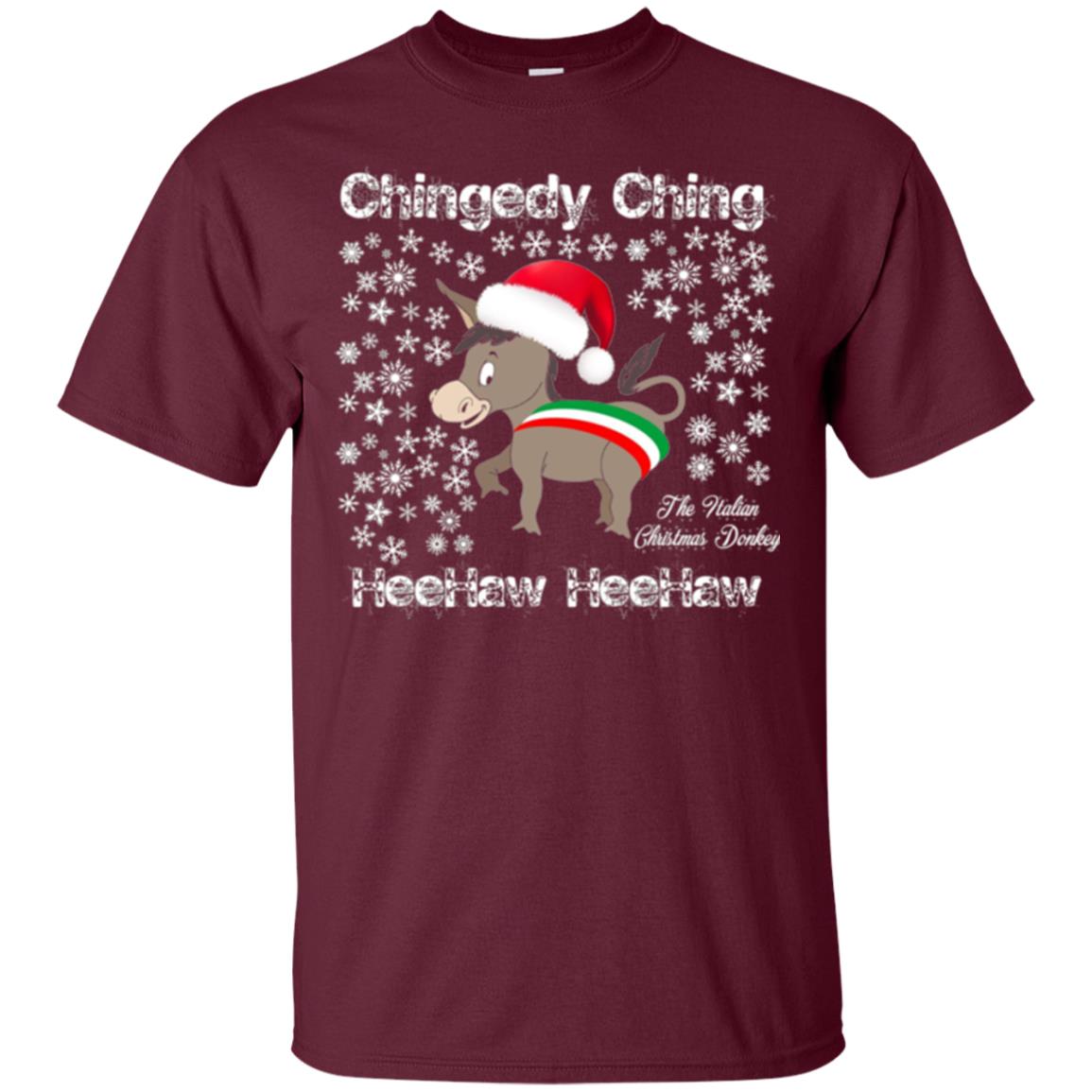 Christmas T-shirt The Italian Christmas Donkey Maroon