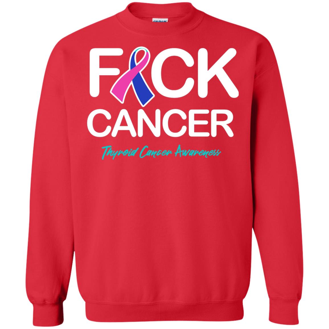 Fck Cancer Thyroid Cancer Awareness T-shirt Red