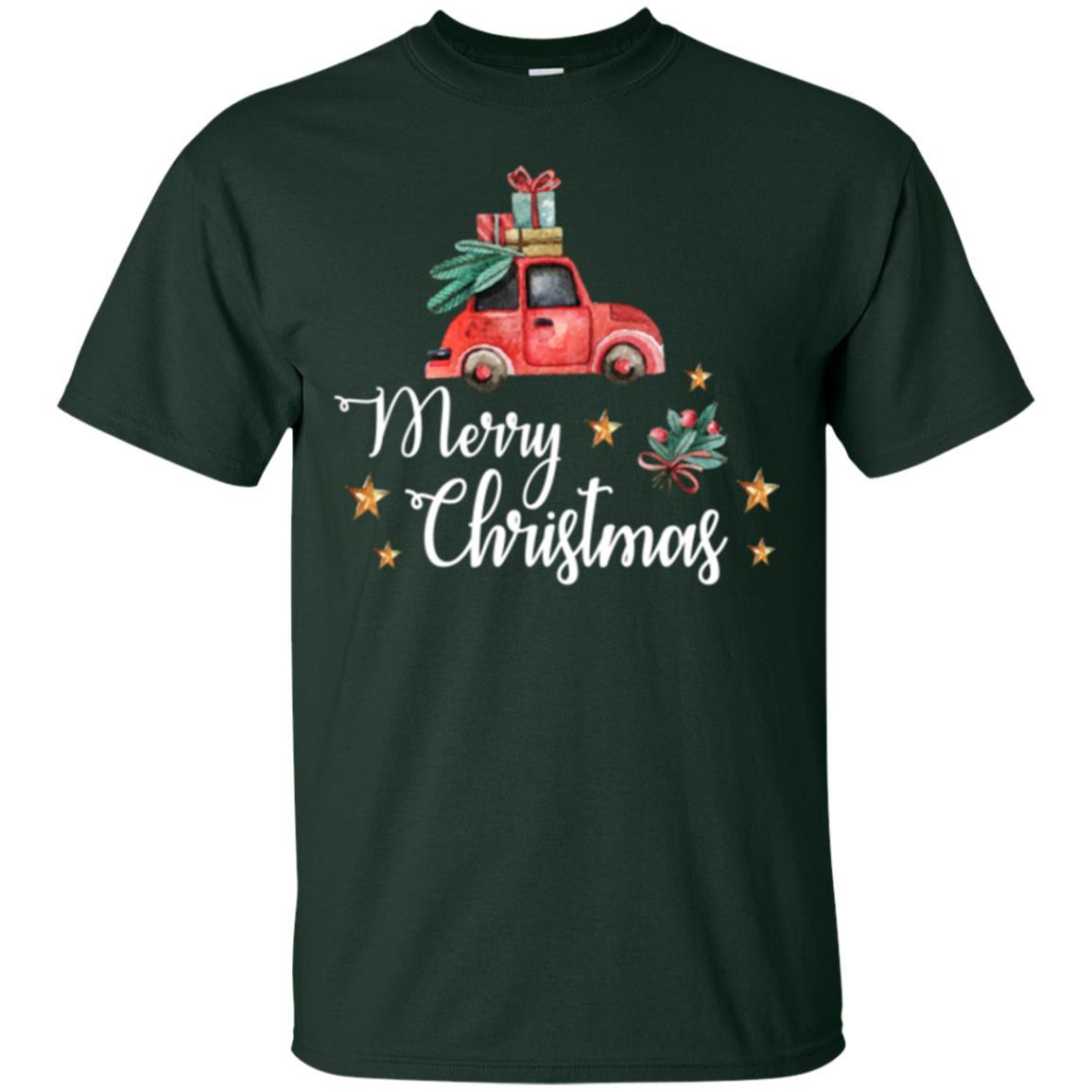 Car Lover T-shirt Merry Christmas T-shirt Forest Green