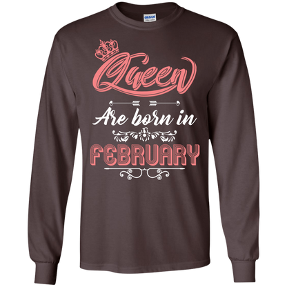 Brithday T-Shirt Queen Are Born In February Dark Chocolate