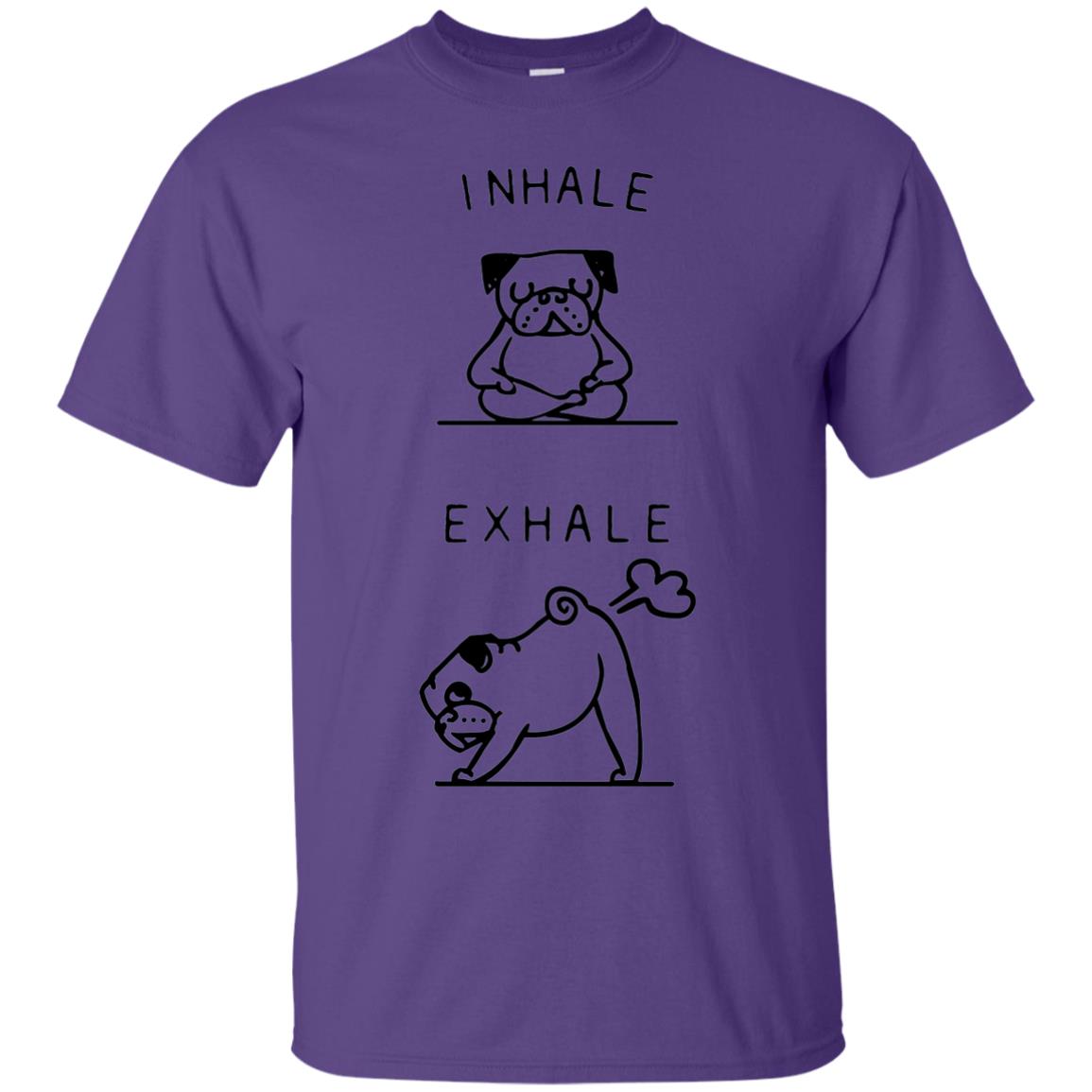 Huebucket T-shirt Inhale Exhale Pug T-shirt Purple