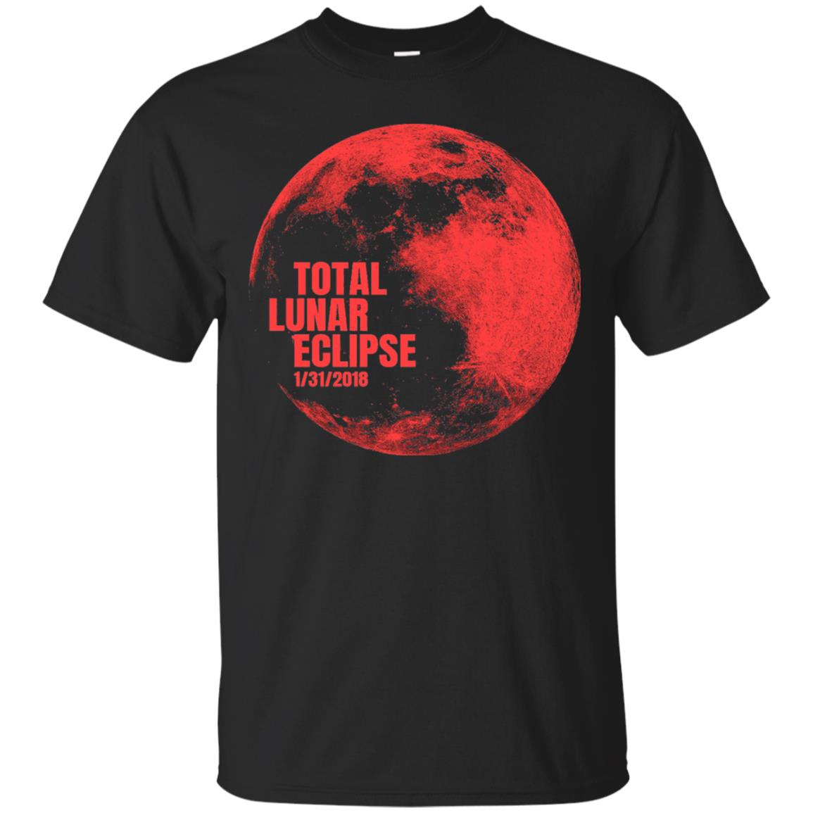 Total Lunar Eclipse 2018 Blood Full Red Moon T-shirt Black